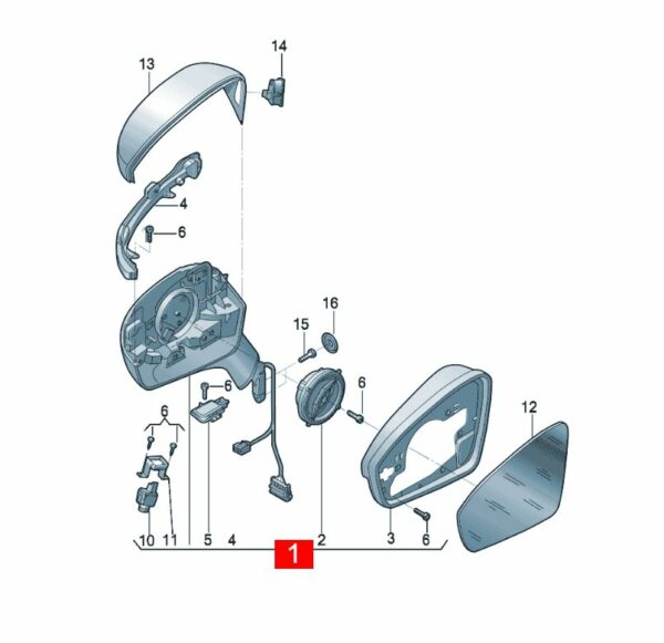 10D857507B Exterior Rearview Mirror Assembly - Suitable for SAIC Volkswagen ID.3