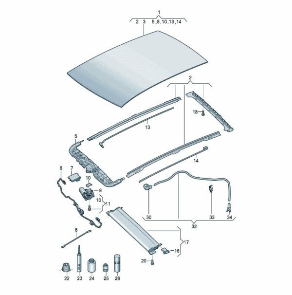 10D877045 Panoramic Glass Sunroof - Suitable for SAIC Volkswagen ID.3