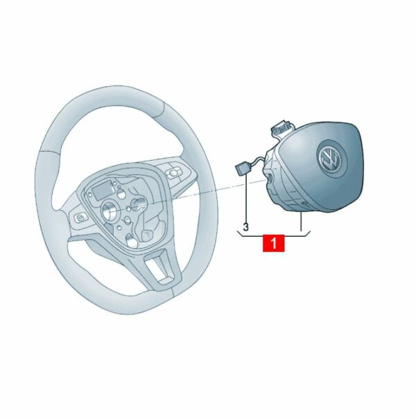 10D880201E, 10D880201E 6PS Steering Wheel Airbag Unit - Suitable for SAIC Volkswagen ID.3