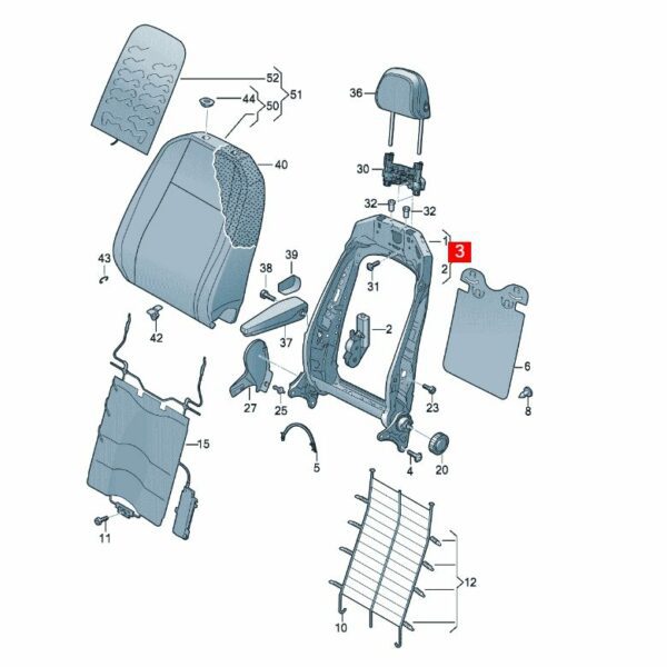 10D881045A Seat Backrest - Suitable for SAIC Volkswagen ID.3