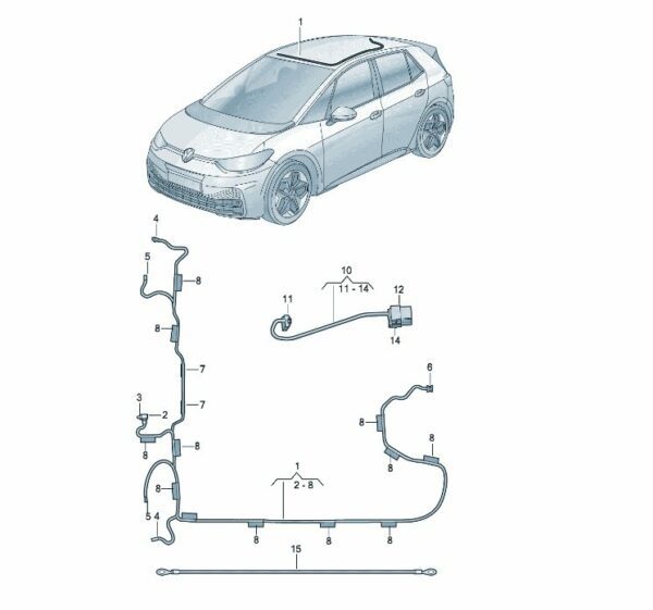 10D971100 ADAPTER WIRE HARNESS ROOF FOR SAIC VOLKSWAGEN ID.3