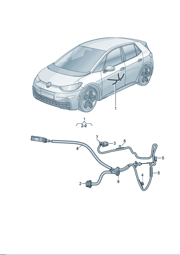 10D972295, 10D972296 Adapter Connection Door Handle Wiring Harness - Suitable for SAIC Volkswagen ID.3