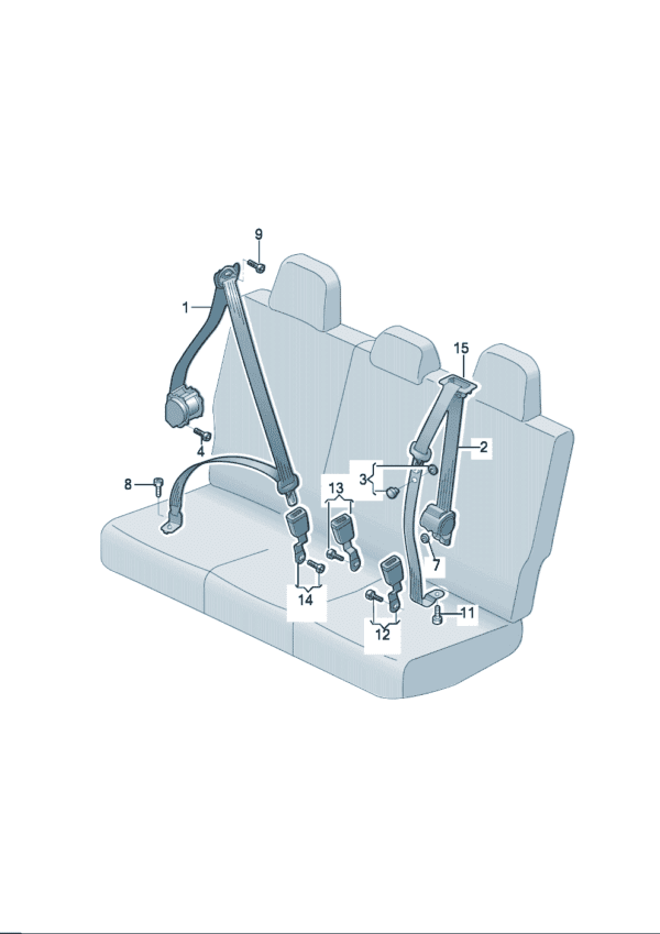 12D857805A 12D857806A 12D857807 REAR SEAT BELTS FOR AUDI Q5e tron