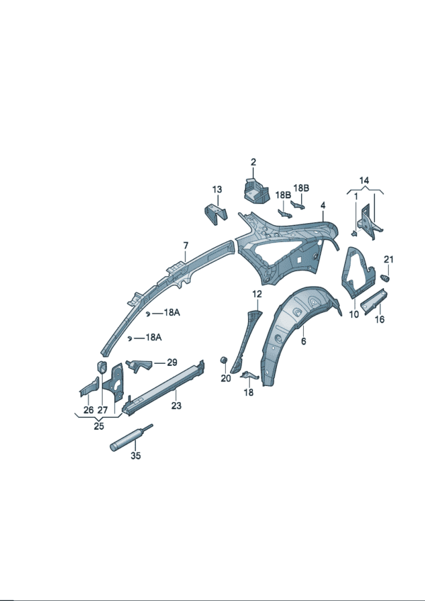 14A805165, 14A805166 Hinge Reinforcement - Suitable for Volkswagen ID7