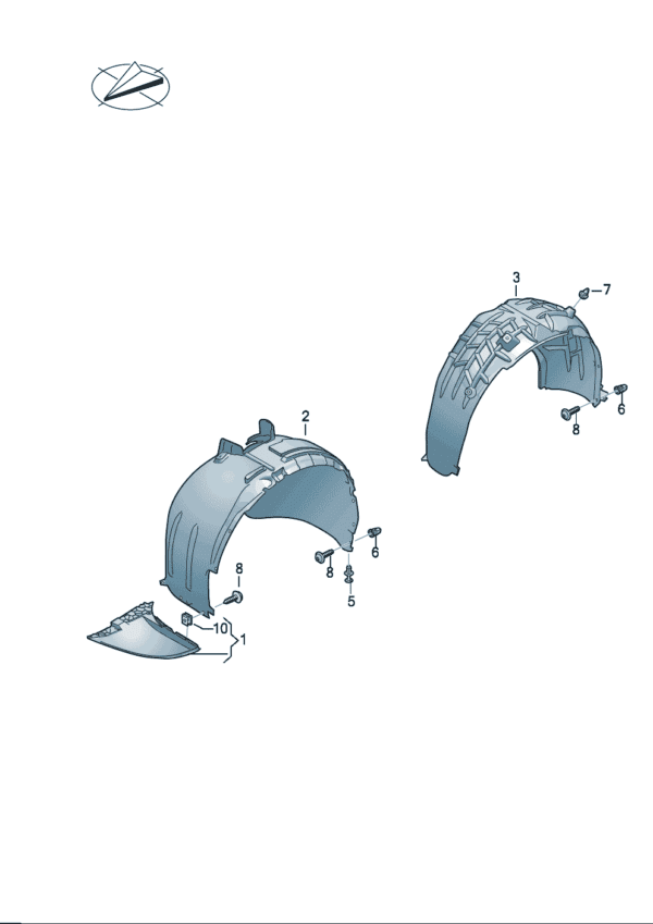 14A809957A, 14A809958A Inner Fender Liner - Suitable for Volkswagen ID7