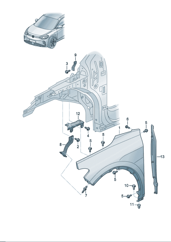 14G821021B, 14G821022B Fenders - Suitable for Volkswagen ID7