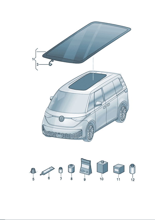 14G877070A Panoramic Sunroof Glass - Suitable for Volkswagen ID7