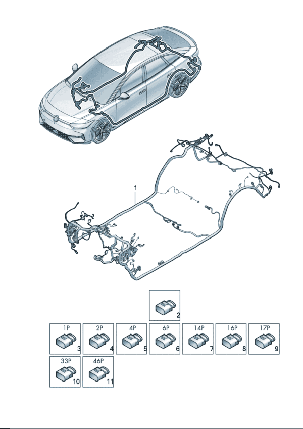 14G971001 Interior Wiring Harness - Suitable for Volkswagen ID7