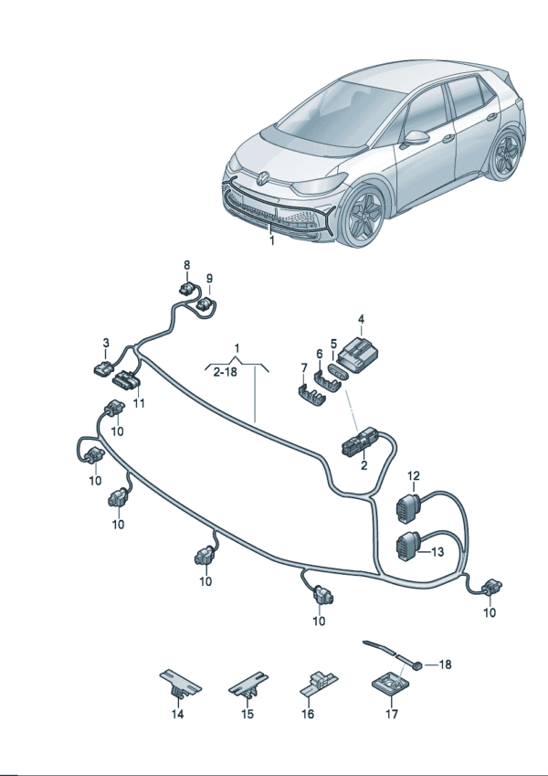 14G971095C Bumper Wiring Harness - Suitable for Volkswagen ID7