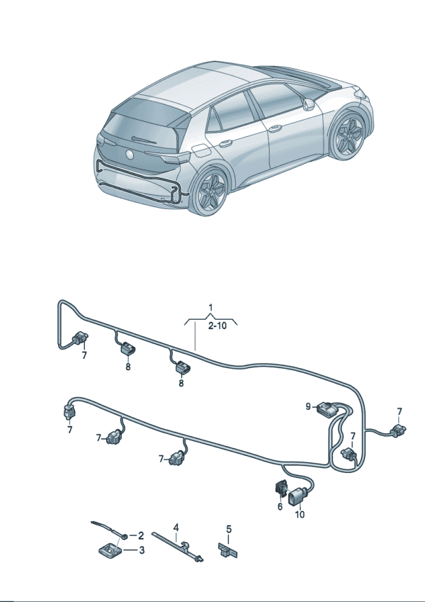 14G971104C Rear Bumper Wiring Harness - Suitable for Volkswagen ID7