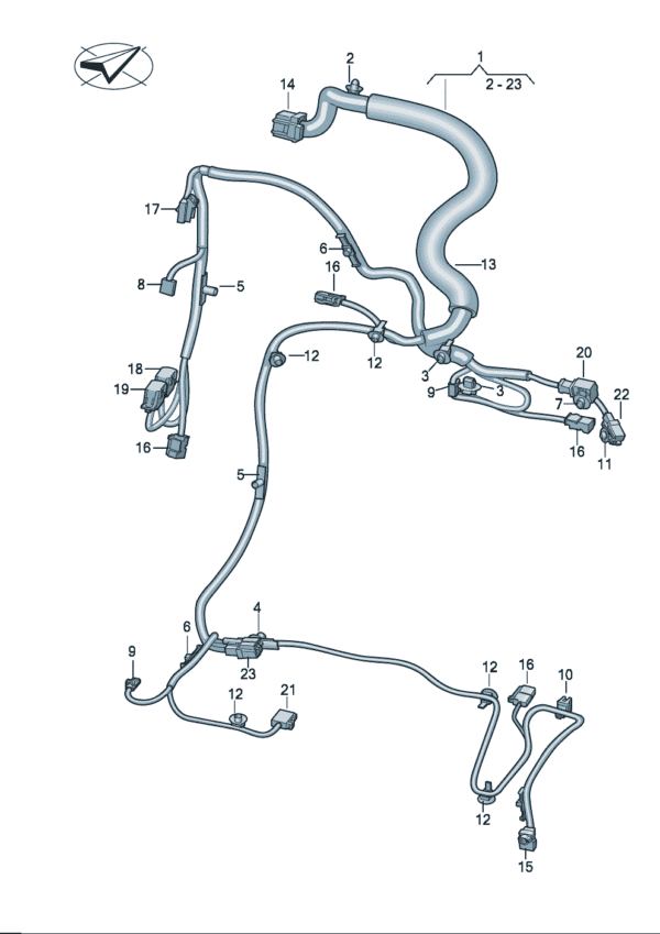 14G971391D, 14G971392D Seat Track Wiring Harness - Suitable for Volkswagen ID7