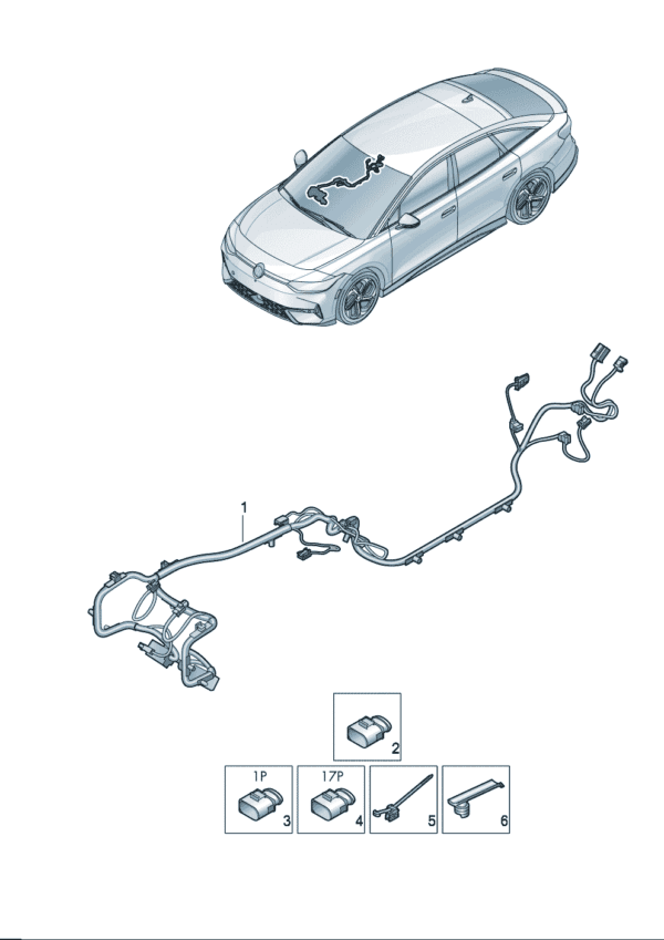 14G971641G Central Control Console Wiring Harness - Suitable for Volkswagen ID7