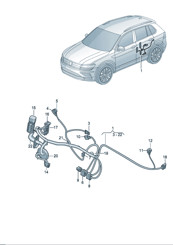 14G971693A, 14G971694A Door Wiring Harness - Suitable for Volkswagen ID7