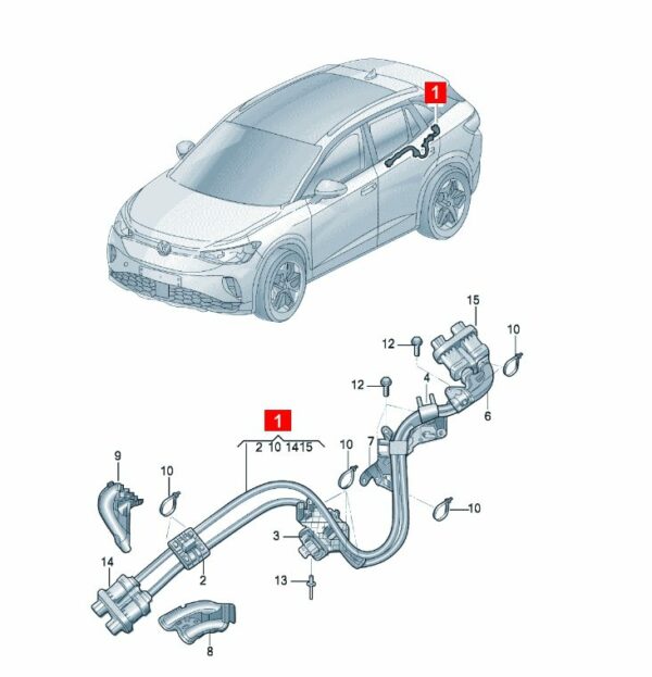 1EA971015S Engine High Voltage Battery High Voltage Cable - Suitable for SAIC Volkswagen ID.3