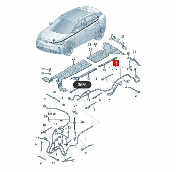 1EA971398AB Charger High Voltage Cable with Heating Device PTC - Suitable for SAIC Volkswagen ID.3