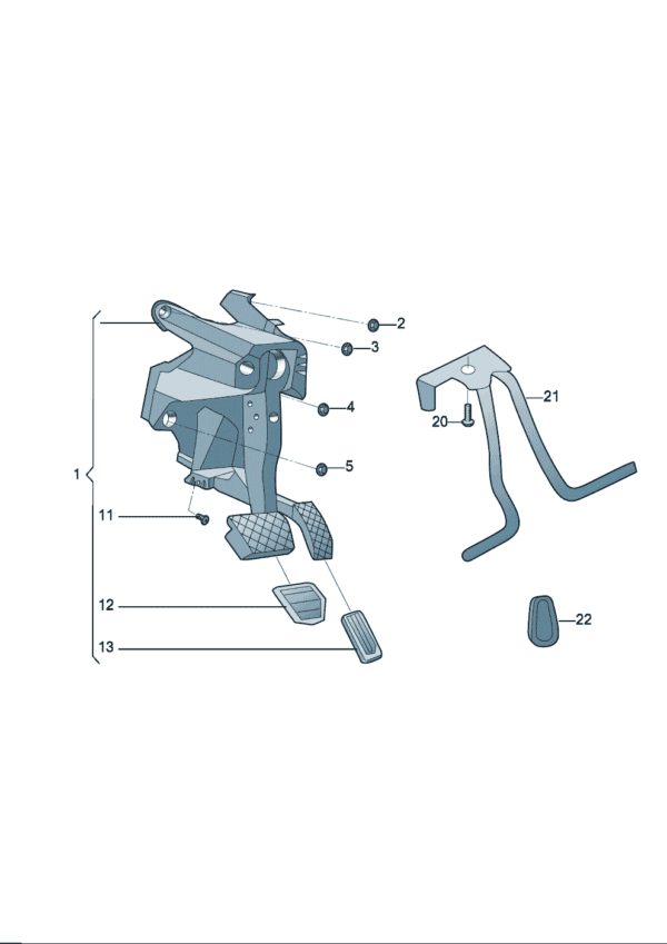 1ED723058 Brake and accelerator pedal mechanism for Audi Q5e tron