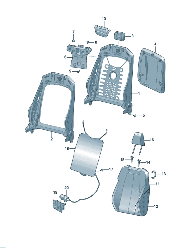 1ED881045B 1ED881046B Backrest base for Audi Q5e tron