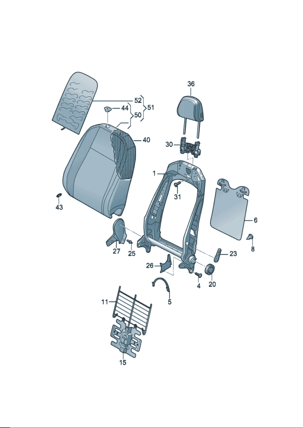 1ED881045G Backrest Base - Suitable for Volkswagen ID7