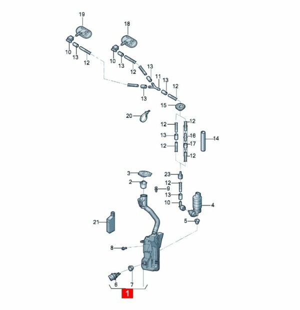 1ED955453E Washer Fluid Reservoir - Suitable for SAIC Volkswagen ID.3