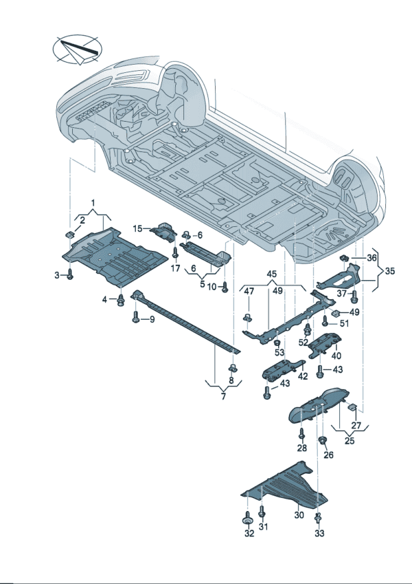 1EE825236B Underbody Trim Panel - Suitable for Volkswagen ID7