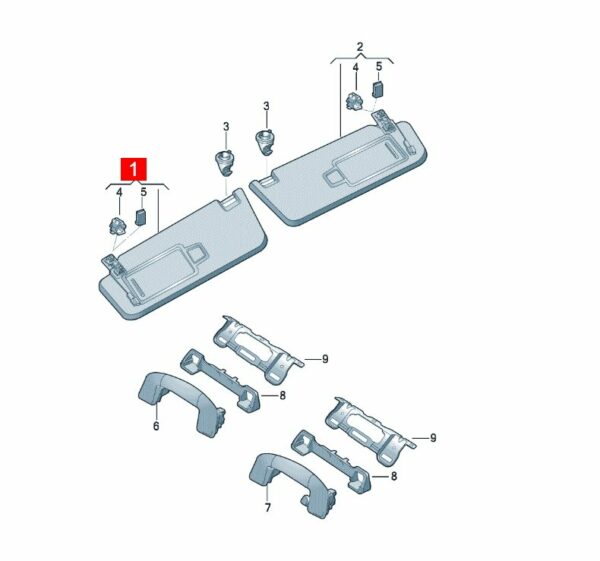 22D857551A, 22D857552A Sun Visor - Suitable for SAIC Volkswagen ID.3