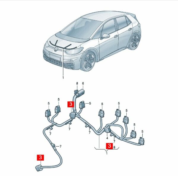 4B0972883A Flat Contact Housing with Interlock Device, Pressure Sensor, Temperature Sensor, Refrigerant - Suitable for SAIC Volkswagen ID.3