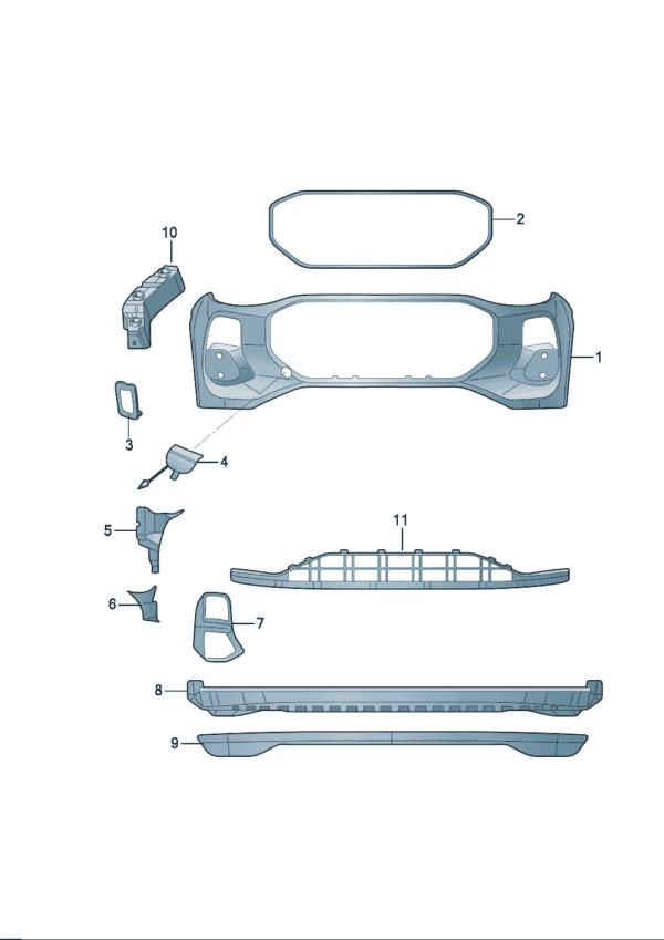 4CG807061AGRU, 4CG807061 Front Spoiler - Suitable for Audi Q6