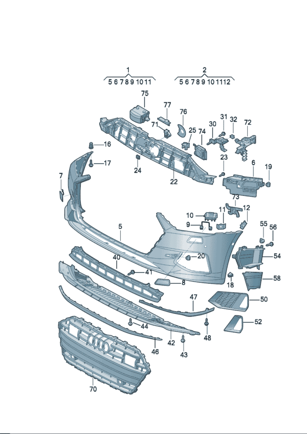 4KG807437AGRU bumper cover for Audi A7L