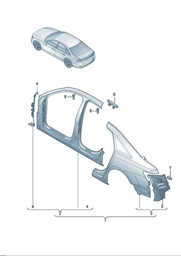 4KG810075 4KG810076 SIDE PANEL FRAME FOR AUDI A7L