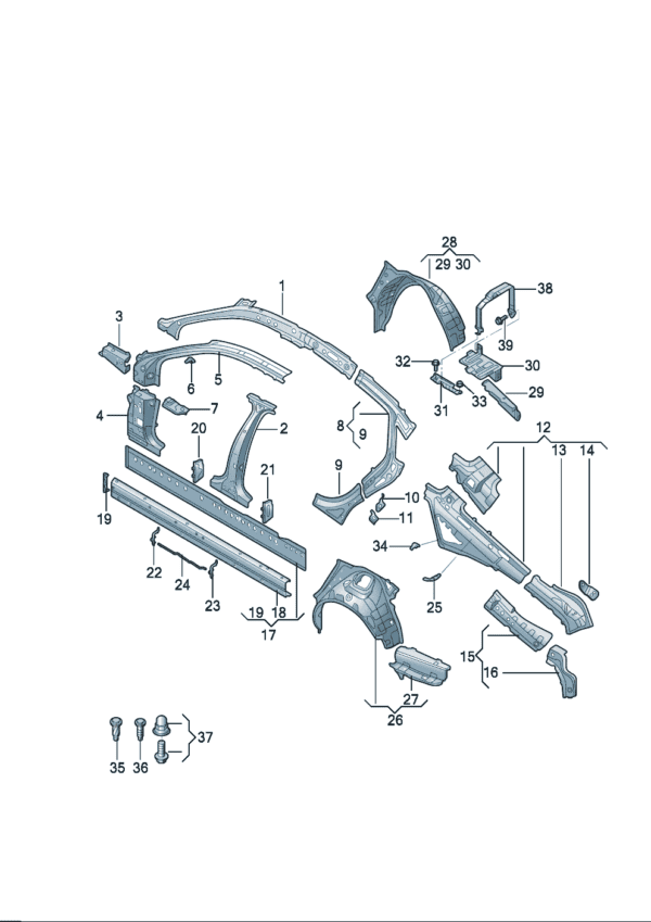 4KG810179 4KG810180 A-PILLAR INNER PLATE FOR AUDI A7L