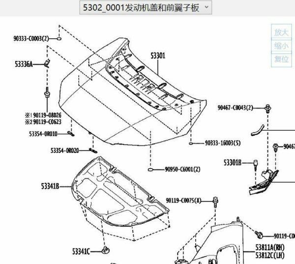 533010R120 Hood - Suitable for Toyota BZ4X (OEM Parts)