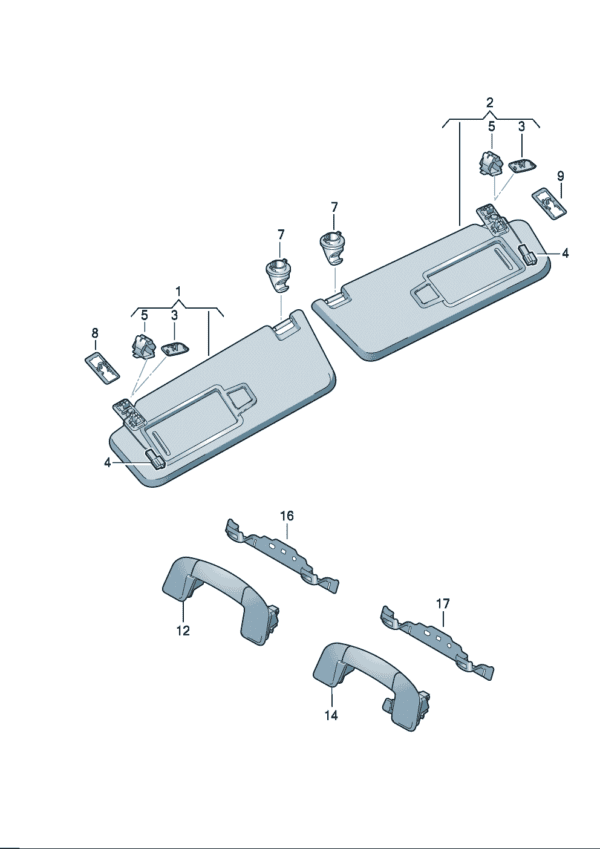 5GG857551E LU4, 5GG857552N LU4 Sun Visor - Suitable for Volkswagen ID7