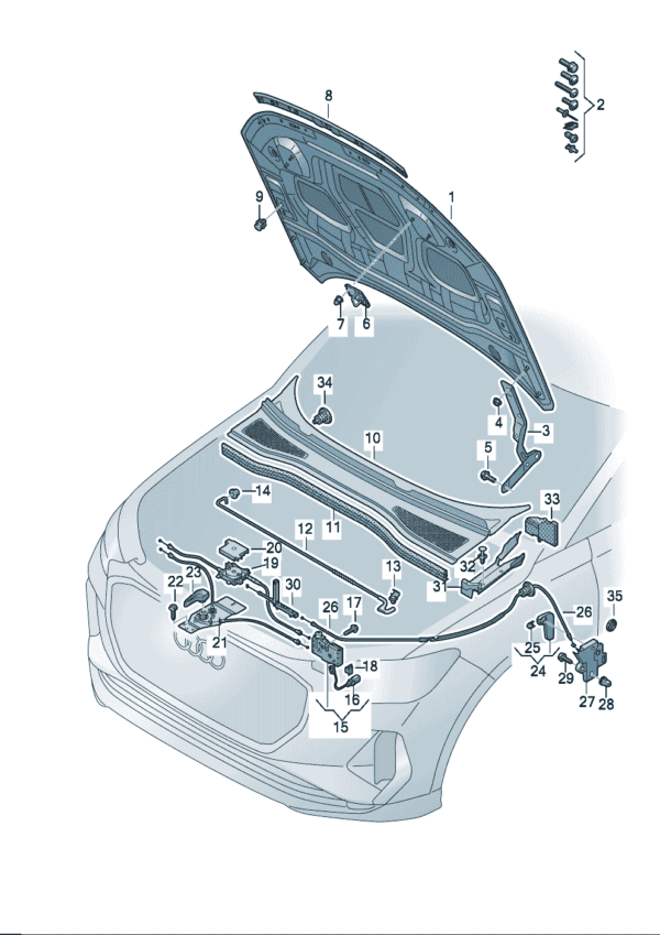 89A823029A Front hatch suitable for Audi Q4e Tron