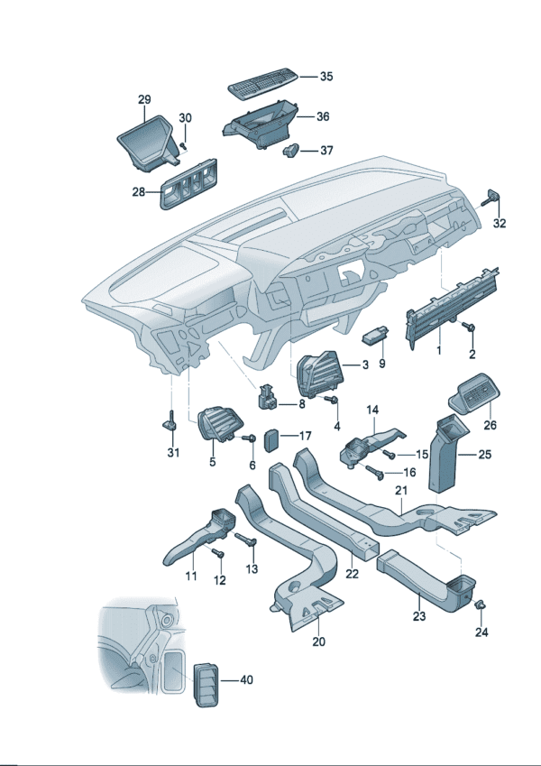 89D820951 Air outlet for Audi Q5e tron