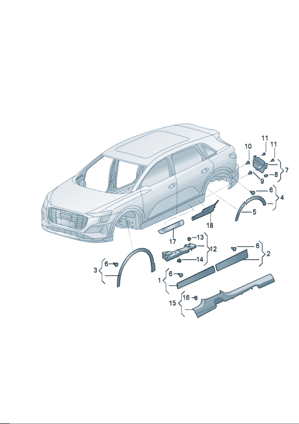 89D853959 89D853960 door guard suitable for Audi Q5e tron