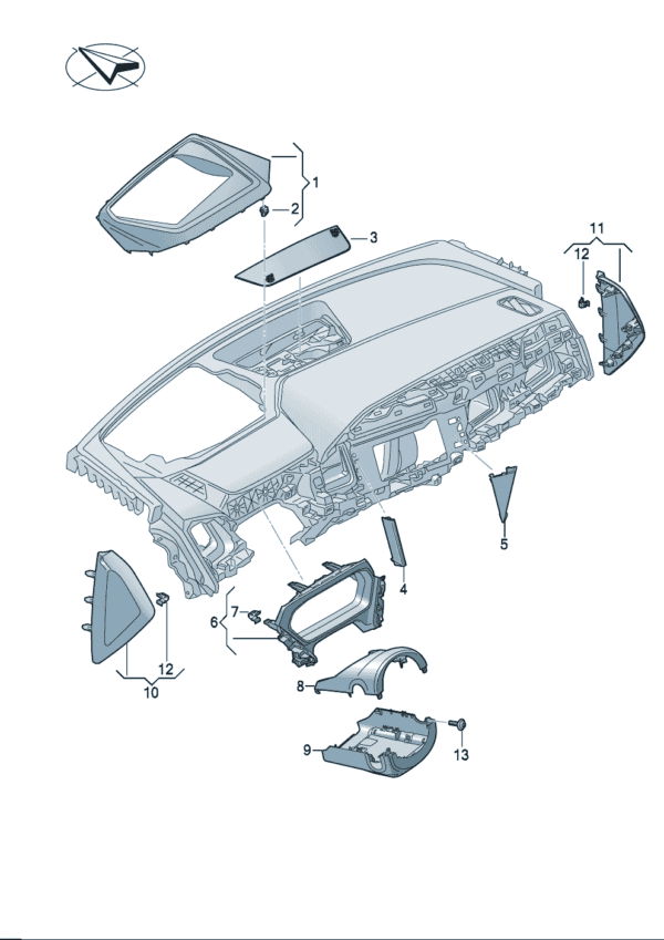 89D8571616PS cover plate for Audi Q5e tron