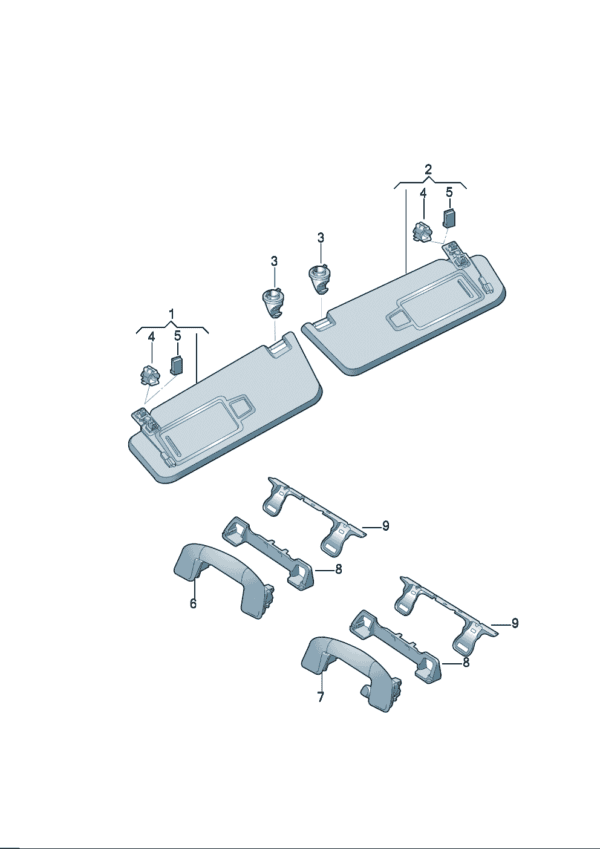 89D857551 89D857552 SUN VISOR FOR AUDI Q5e tron
