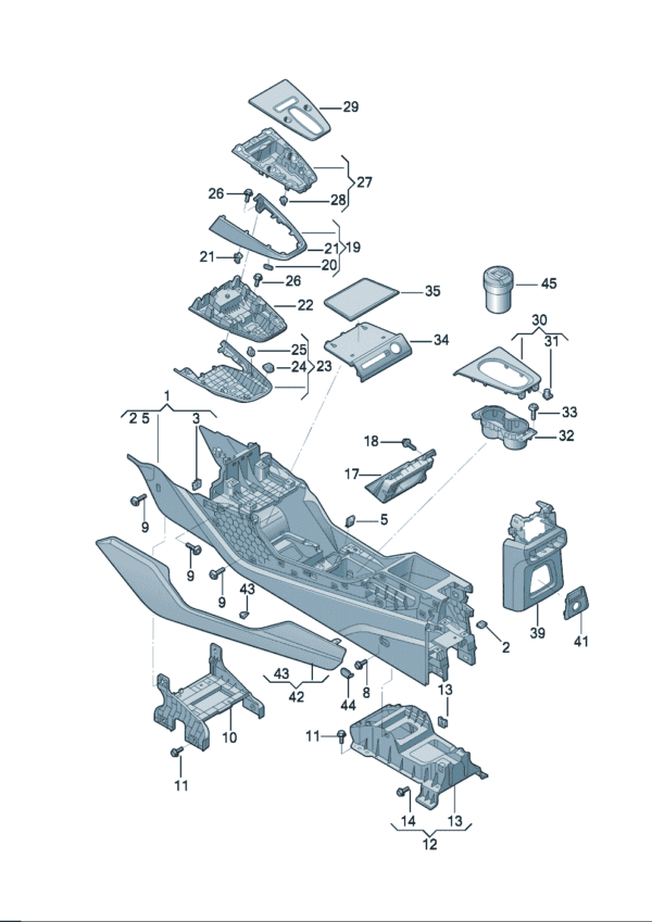 89D863242 CENTER CONSOLE FOR AUDI Q5e tron