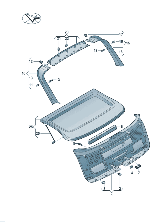 89D867979 REAR HATCH COVER FOR AUDI Q5e tron