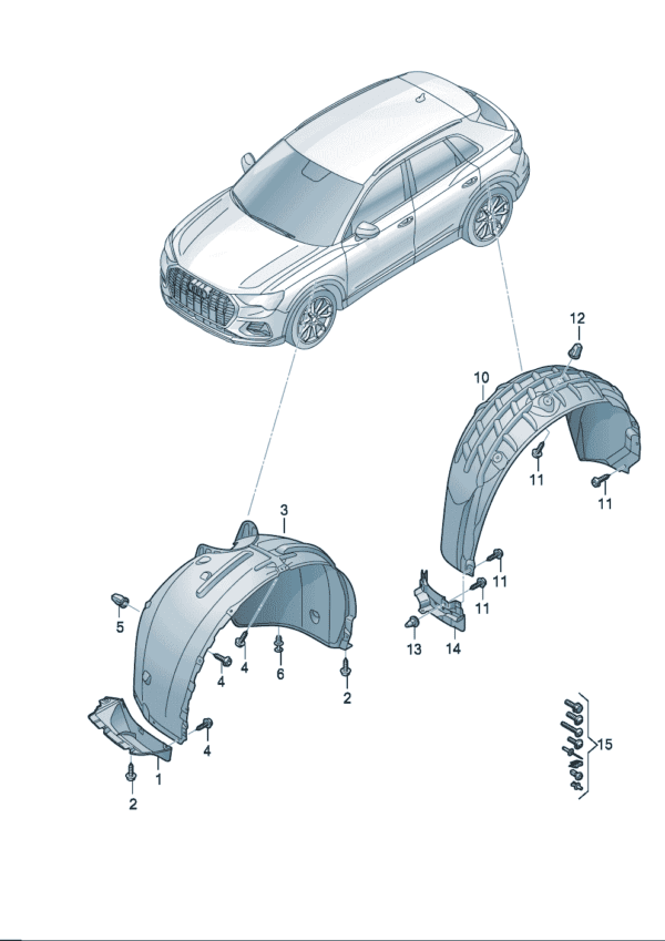 89G805897 89G805898 Wheel deflector suitable for Audi Q4e Tron