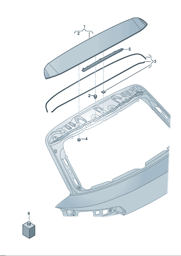 89G827933GRU Spoiler suitable for Audi Q4e Tron