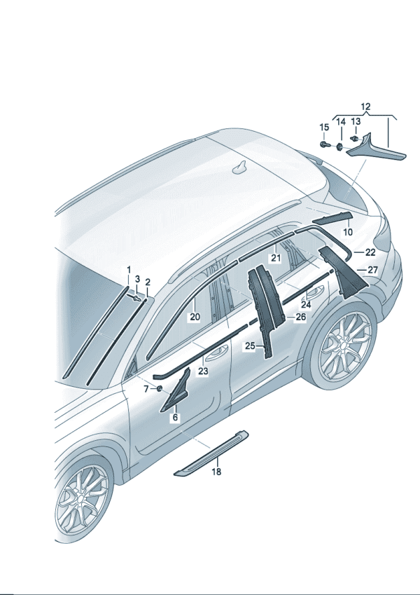 89G854327 89G854328 Water collection strip suitable for Audi Q4e Tron