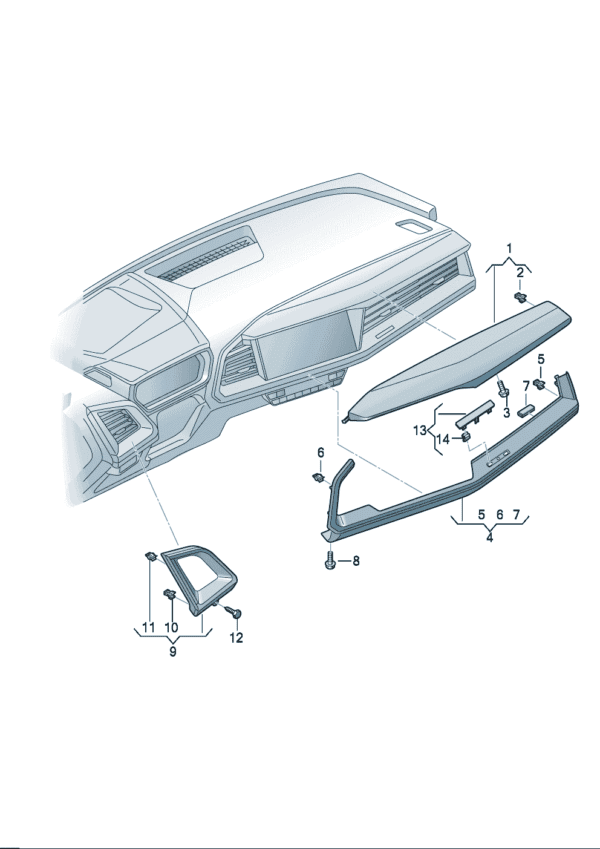 89G857200A Baffle suitable for Audi Q4e Tron