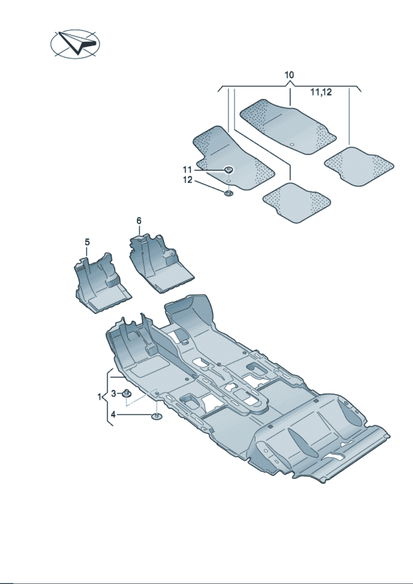 89G863021 Bottom mat suitable for Audi Q4e Tron