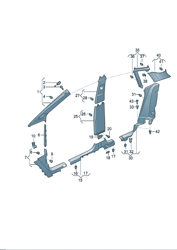 89G867233 89G867234 A-pillar trim suitable for Audi Q4e Tron