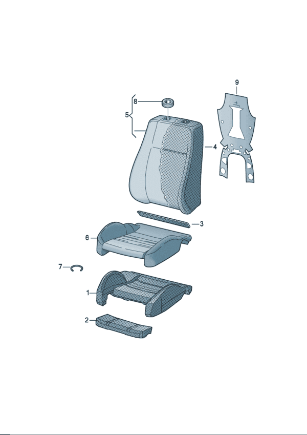 89G881361 Seat cushion suitable for Audi Q4e Tron