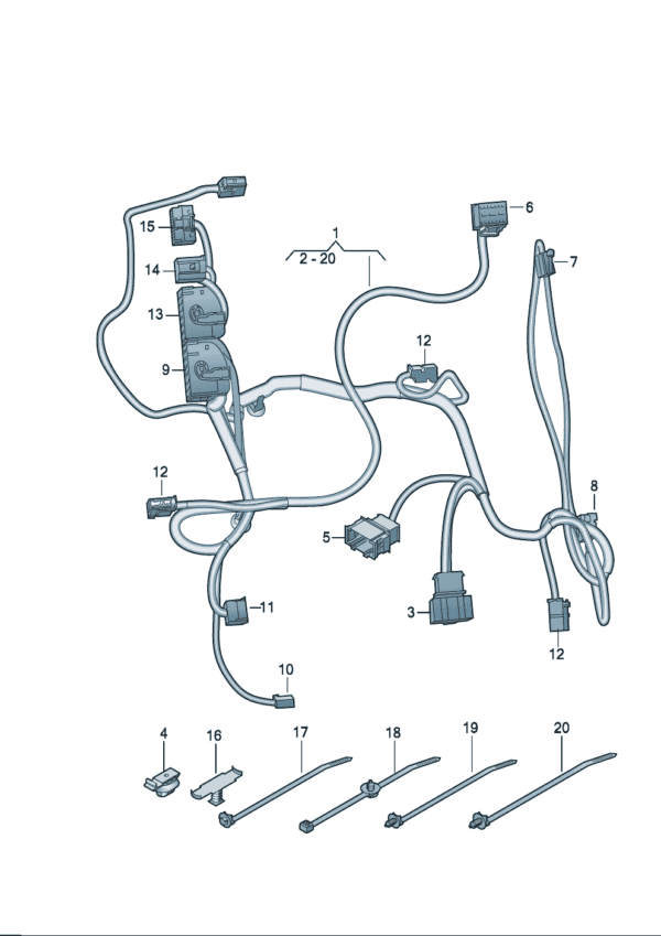 89G971366B Seat base wiring harness suitable for Audi Q4e Tron