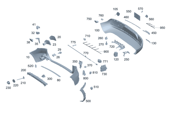 A24788026019999 Bumper trim upper part suitable for Mercedes-Benz EQA 260