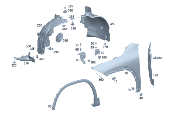 A2478811100 A2478811200 Front fender Left Front fender The right side is for Mercedes EQA260