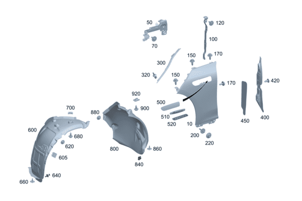 A2958810100 A2958810200 Fender suitable for Mercedes-Benz EQE 350